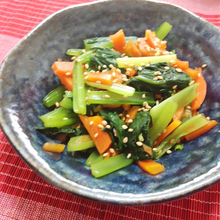 簡単!副菜!小松菜と人参の和風和え〜